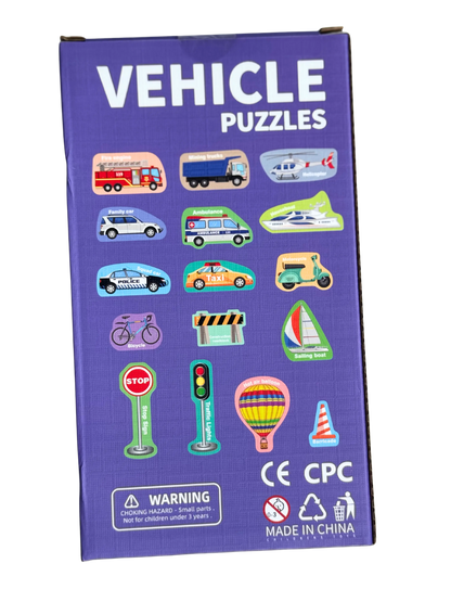 Backside of vehicle puzzle magnets by Magnimoo