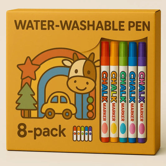 Magnimoo washable chalk markers 8-pack set in colorful box for kids' creative play